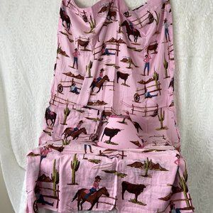 Cowgirl western Pink Curtain 2 panels Lampshade set by Sweet JoJo Designs